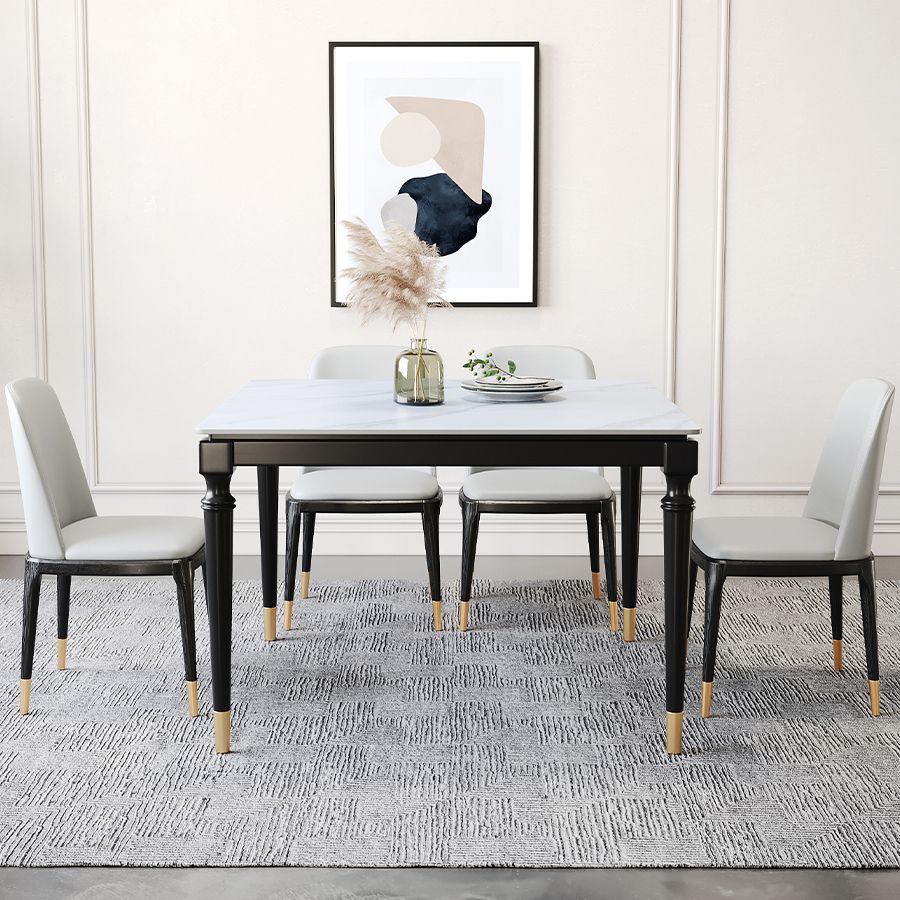 Stone Dining Site Table Industrial Style 4 Legs Dining Table for Kitchen Home Clearhalo ' dining_table' 'Dining Tables & Seating' 'Dining Tables' 'furn' 'furn_dining_table' 'Furniture' 'furniture_dining_table' 'Kitchen & Dining Furniture' 'kitchen&dining_furn' 'kitchen' 'kitchen_dining_table' 1200x1200_d53c35fe-b245-4309-8106-0a34ee6cba06