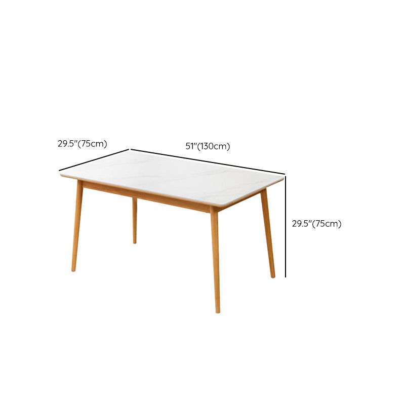 Table à manger en pierre frittée Table de dîner rectangulaire pour salle à manger