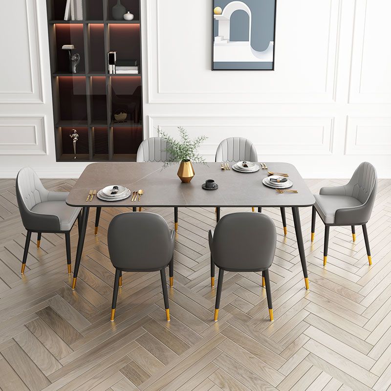 Sintered Stone Dining Table Traditional Luxury 4 Legs Dining Table Clearhalo 'Dining Tables & Seating' 'Dining Tables' 'dining_table' 'furn' 'furn_dining_table' 'Furniture' 'furniture_dining_table' 'Kitchen & Dining Furniture' 'kitchen' 'kitchen_dining_table' 1200x1200_d53e09d1-e9d6-4860-a8bd-19b7ac407a0f