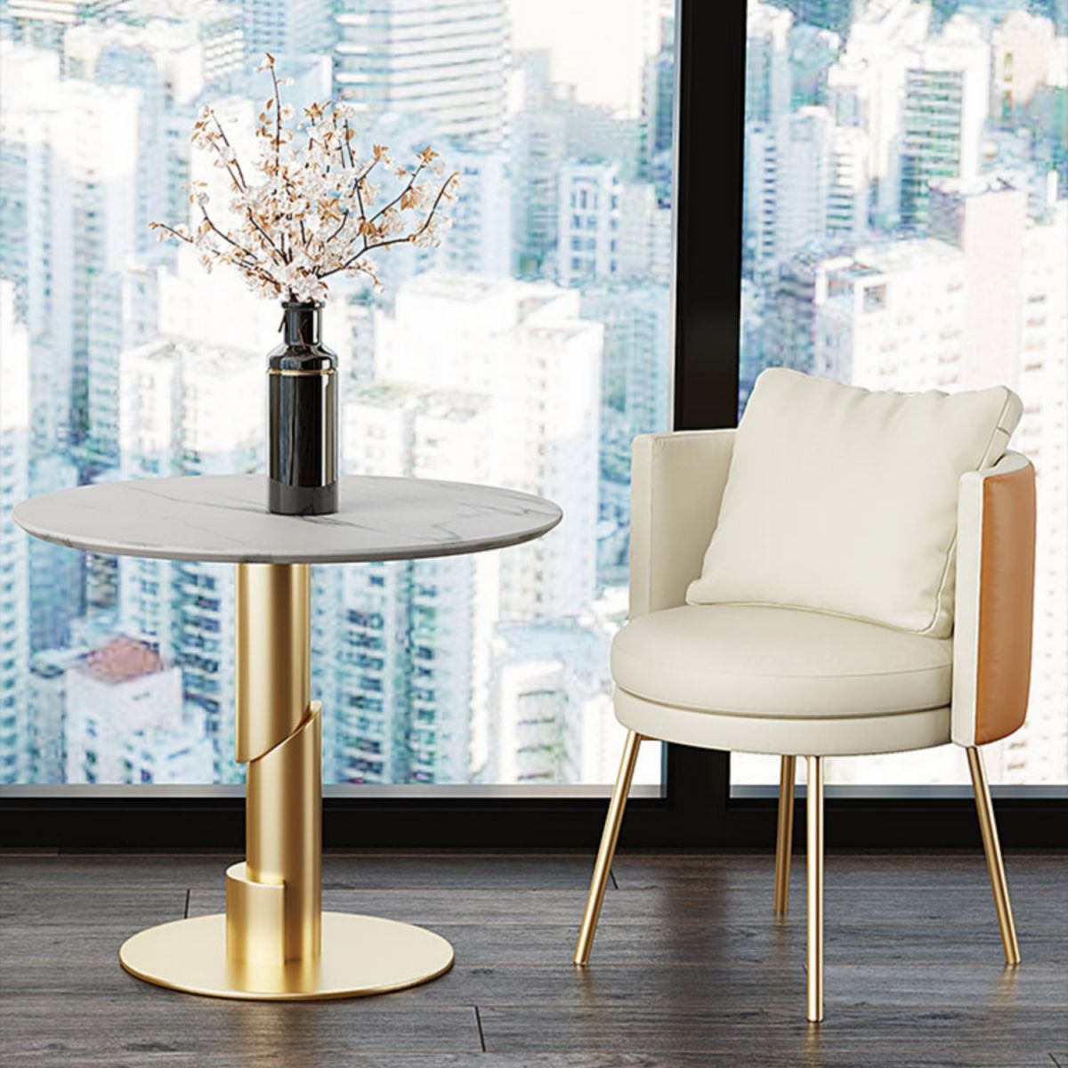 Glam 1/3/4/5 Pieces Dining Set White Sintered Stone Dining Table Clearhalo 'Dining Room Sets' 'Dining Tables & Seating' 'dining_room_set' 'furn' 'furn_dining_room_set' 'Furniture' 'furniture_dining_room_set' 'Kitchen & Dining Furniture' 'kitchen&dining_furn' 'kitchen' 1200x1200_d540219c-dfc8-424a-bfa4-178a615fa3c0