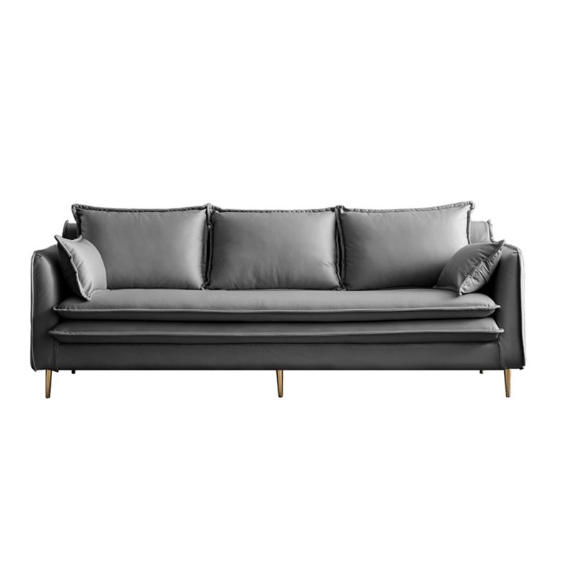 28" High Faux Leather Modern Square Arm Standard Sofa with Loose Back Stain Resistant Clearhalo 'furn' 'furn_sofas' 'Furniture' 'furniture_sofas' 'Living Room Furniture' 'Sofa' 'sofas' 1200x1200_d5406195-2697-42e5-a2df-e67d1fd28904