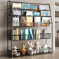 5 Levels Metal Bookcase Closed Back Shelf Bookcase for Study Room