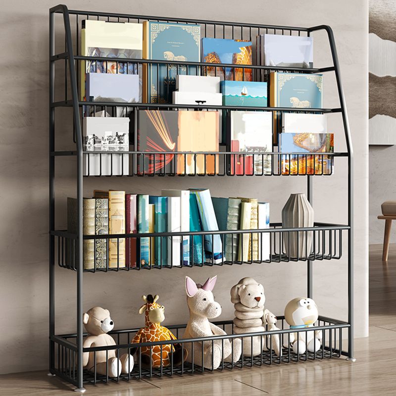 5 Levels Metal Bookcase Closed Back Shelf Bookcase for Study Room