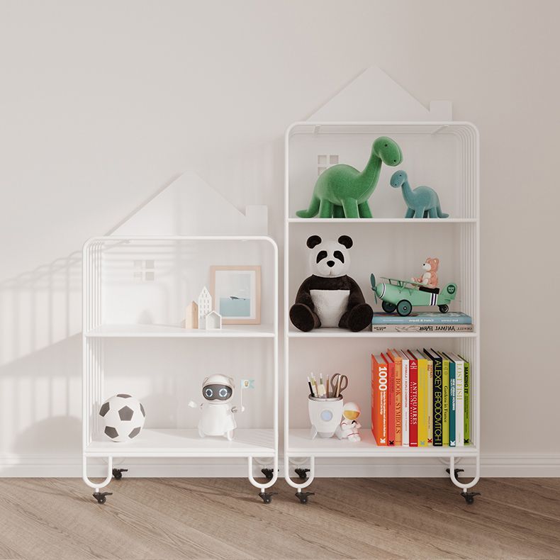 11" Wide Contemporary Bookshelf Open Back Shelves Included Iron Bookcase