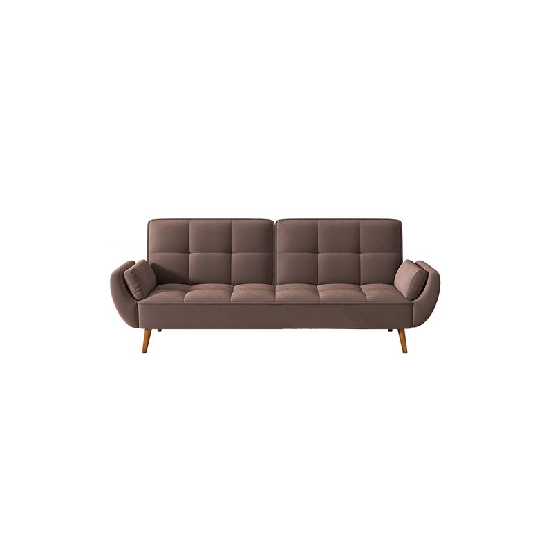 Contemporary Faux Leather and Velvet Reclining Convertible Settee Couch Clearhalo 'furn' 'furn_sofas' 'Furniture' 'Living Room Furniture' 'Sofa' 'sofas' 1200x1200_d54312af-04aa-45b9-b940-0932507a6952
