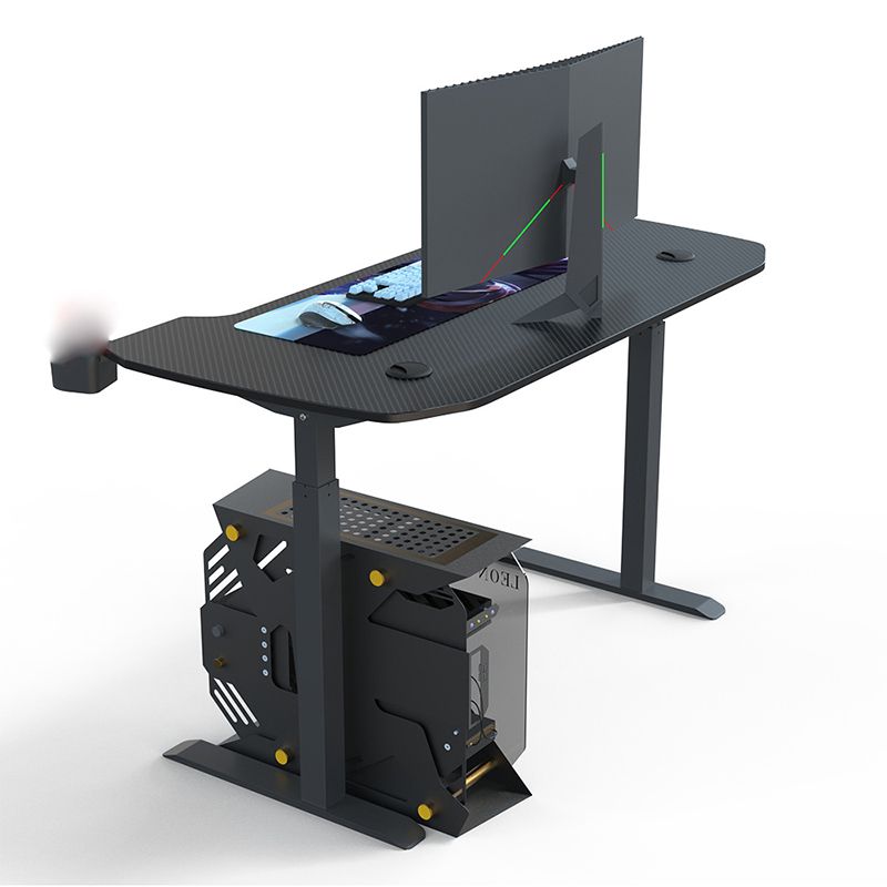 Hedendaagse t-vorm gaming bureau houten verstelbare gaming bureau