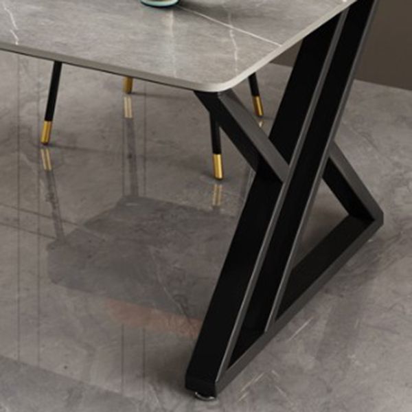 White and Grey Computer Desk Rectangular Writing Desk Stone and Metal Clearhalo 'furn' 'furn_office_desk' 'Furniture' 'Office Desks' 'Office Furniture' 'office_desk' 1200x1200_d54a58d7-0d89-4354-8c39-b907828458f5