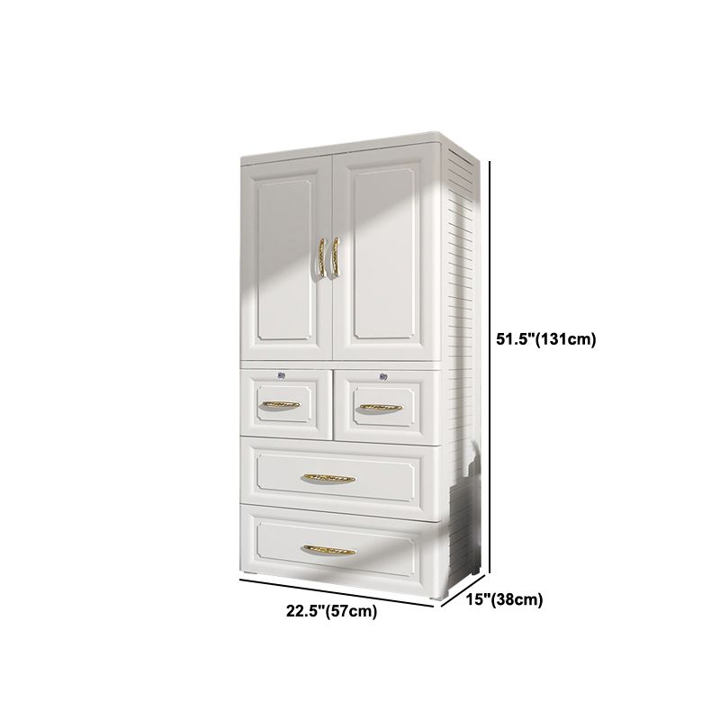 Contemporary Style Wardrobe Plastic Bedroom Wardrobe Closet With Drawer