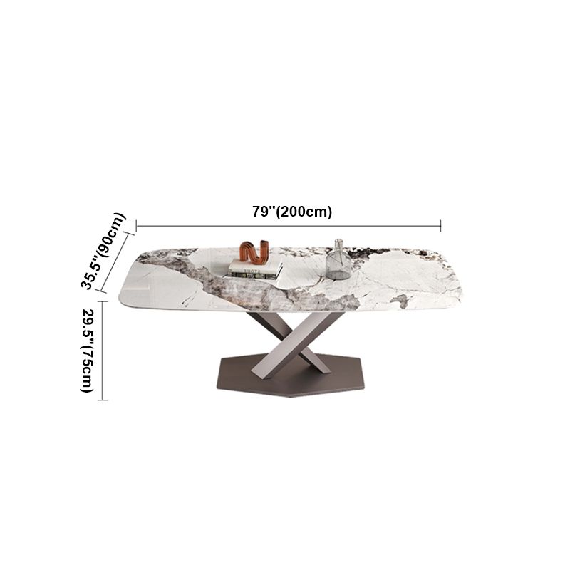 Rectangle White Tone Dining Table Sintered Stone Table Luxury with Pedestal Clearhalo ' dining_table' 'Dining Tables & Seating' 'Dining Tables' 'furn' 'furn_dining_table' 'Furniture' 'furniture_dining_table' 'Kitchen & Dining Furniture' 'kitchen&dining_furn' 'kitchen' 'kitchen_dining_table' 1200x1200_d5503aaa-6e01-477e-8f2f-c53f580801d7