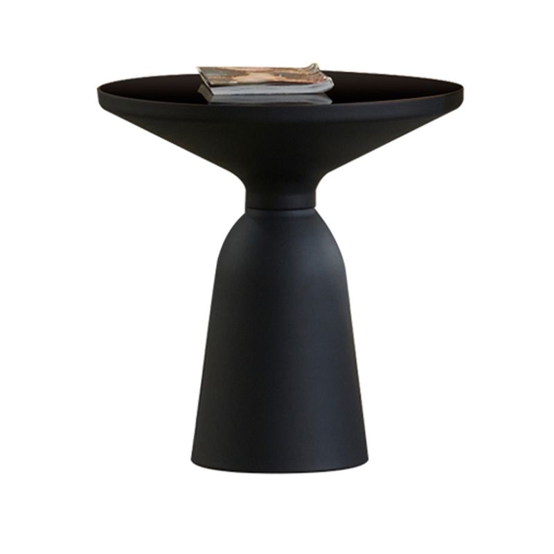 Dia 19,69 "tavolo di fascia alta in vetro nero rotondo tavolino cono moderno