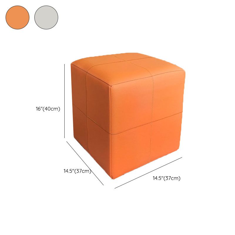 Luxury Pouf Ottoman Genuine Leather Upholstered Solid Color Square Ottoman Clearhalo 'furn' 'furn_ottomans_poufs' 'Furniture' 'Living Room Furniture' 'Ottomans & Poufs' 'ottomans_poufs' 1200x1200_d552145a-685b-42e3-a07e-52014572a299