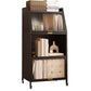 Closed Back Steel Bookcase Standard Glam Bookshelf with Doors
