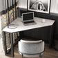 Corner Desk Modern Style SLATE Top Black Metal Legs for Bedroom Clearhalo 'furn' 'furn_office_desk' 'Furniture' 'furniture_office_desk' 'Office Desks' 'Office Furniture' 'office_desk' 1200x1200_d5566ea7-f628-47cf-95e3-e8660c8c8d1f