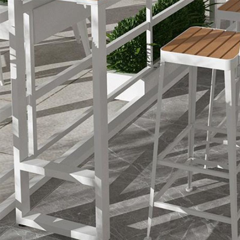 Banda da bar per bistrot di legno di rettangolo contemporaneo con base di cavalletto