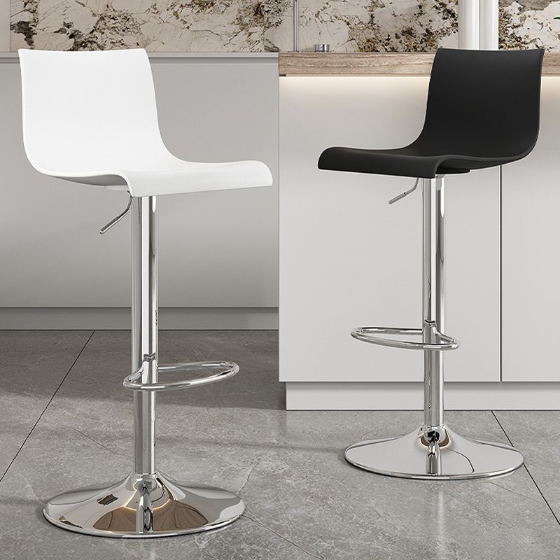Modern Adjustable Height Swivel Plastic Low Back Bar Stool with Footrest Clearhalo 'Bar Furniture' 'Bar Stools' 'bar_stools' 'furn' 'furn_bar_stools' 'Furniture' 'Kitchen & Dining Furniture' 1200x1200_d55a0846-43a1-4ad2-8757-8dc44d4f3267