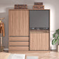 Contemporary Freestanding Wardrobe Armoire Brown Wood Wardrobe with Drawers