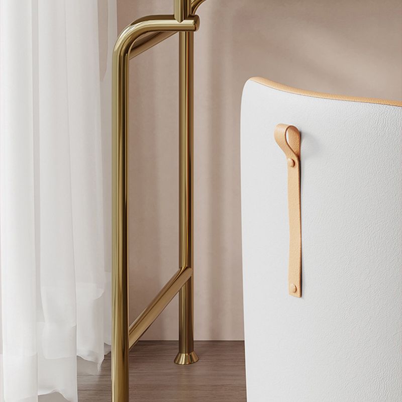 White Glam Vanity Dressing Table Set with Stool & 5 Storage Drawers Clearhalo 'Bedroom Furniture' 'furn' 'furn_makeup_vanities' 'Furniture' 'Makeup Vanities' 'makeup_vanities' 1200x1200_d55adc83-3539-4d52-b25b-57856d9dc748