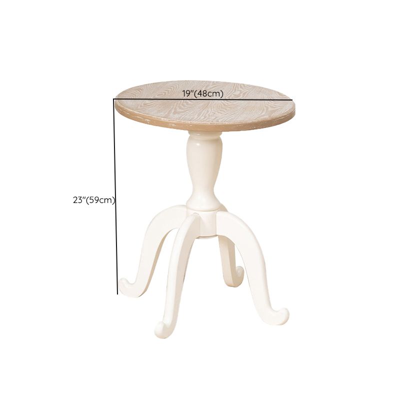 フランスのカントリースタイルのサイドテーブル白の悩みのある木材サイドテーブル