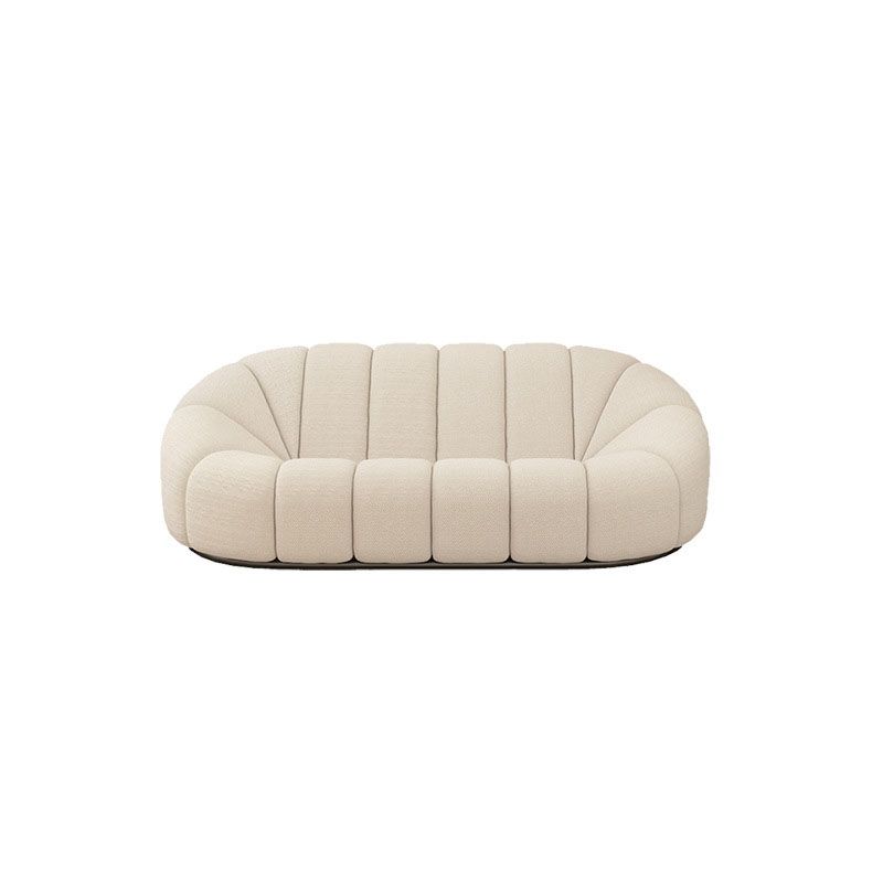 Beige Chenille Curved Sofa Modern 1/2/3-Seater Statement Sofa