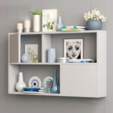 Modern Engineered Wood Bookcase, Geometric Bookshelf for Any Room, 25.5" H