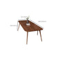 Bureau de bureau en bois contemporain Bureau de tâche de forme rectangulaire avec 4 jambes en marron