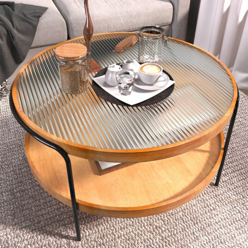 32" Wide Tropical Coffee Table Glass Storage Coffee Cocktail Table Clearhalo 'Coffee & Accent Tables' 'Coffee Tables' 'coffee_tables' 'furn' 'furn_coffee_tables' 'Furniture' 'Living Room Furniture' 1200x1200_d55eac3f-e553-4900-be3a-1ba560e6bb30