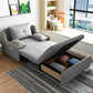 STOCK FUTON in futon e materasso in tessuto moderno grigio con cuscini