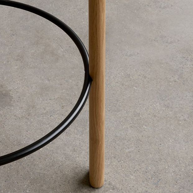 Tabouret de bar sans dos contemporain de 29,5 pouces avec base en bois massif