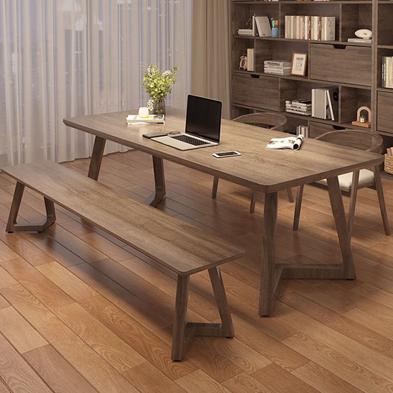 Modern Wood Writing Desk 29.53 "Desk de oficina rectangular de alto con base de trineo