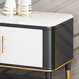 Glam Style TV Stand Stone White Color Open Rangement TV Console avec étagères