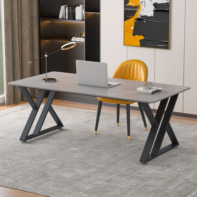 29,53 "H Destina rettangolare industriale da ufficio antico scrivania per le gambe metalliche