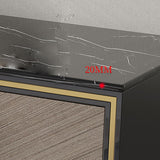 Scheda laterale Glam 4-Drawer Abbazzine nera a 2 porte con base di metallo