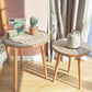 Solid Wood Round Side End Table Rustic 3 Legs End Slide Table