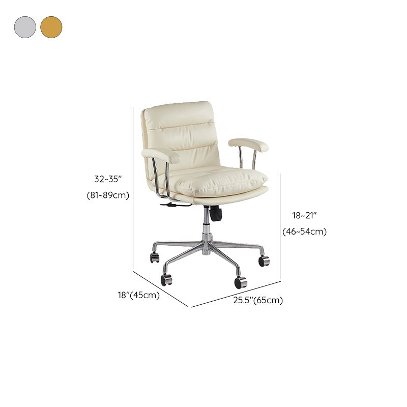 Leather Fixed Arms Desk Chair Modern No Distressing Ergonomic Office Chair with Wheels Clearhalo 'furn' 'furn_office_chair' 'Furniture' 'Office Chairs' 'Office Furniture' 'office_chair' 1200x1200_d5666c98-9a56-42ff-9e3d-64363641c661