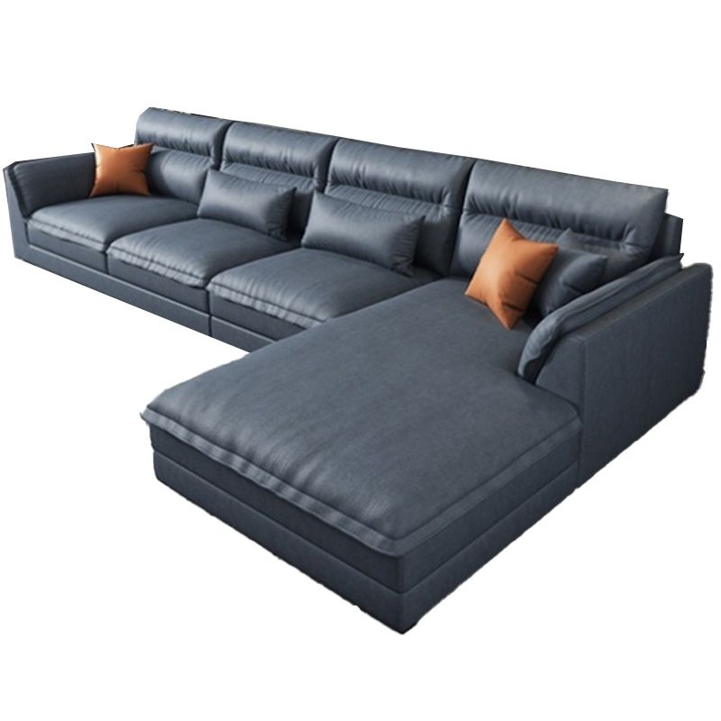 Moderne sectionals faux lederen kussen bovenarm sectionals. 134 inch