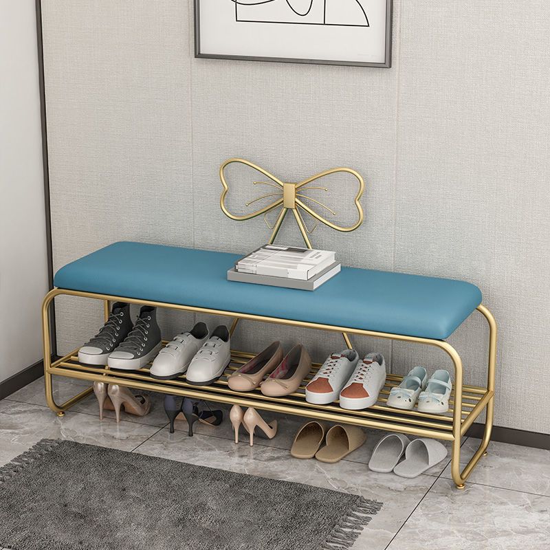 13.78 Inch Wide Glam Cushioned Bench Foam Bench with Shoes Storage Clearhalo 'Benches' 'Chairs & Seating' 'furn' 'furn_benches' 'Furniture' 'Living Room Furniture' 1200x1200_d5694eaa-1064-4163-99c4-7e9ef33d1261