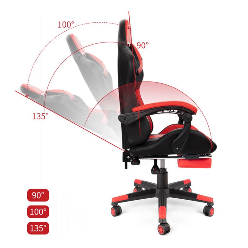 Modern Desk Chair Lether Gaming Chair High-Back Chair with Wheels Clearhalo 'furn' 'furn_office_chair' 'Furniture' 'Office Chairs' 'Office Furniture' 'office_chair' 1200x1200_d569559a-ae97-42d0-a7d7-264e8fd3a500