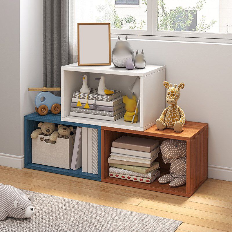 Closed Back Wooden Bookshelf Modern Living Room Horizontal  Bookcase