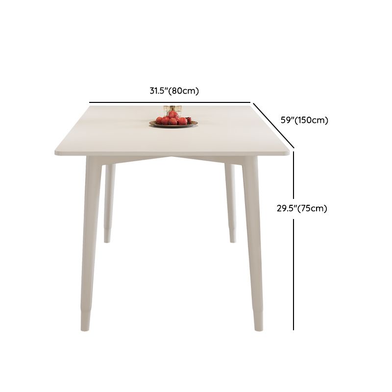 Modern Rectangular Dining Table White Stone Tabletop with Wood Legs Clearhalo 'Dining Tables & Seating' 'Dining Tables' 'dining_table' 'furn' 'furn_dining_table' 'Furniture' 'Kitchen & Dining Furniture' 1200x1200_d56ba998-b4e9-4c1e-9a7c-4468518d92ae