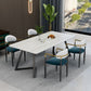 Modern Armless Backrest Counter Stool Iron Bar Stool with Cushion for Dining Room