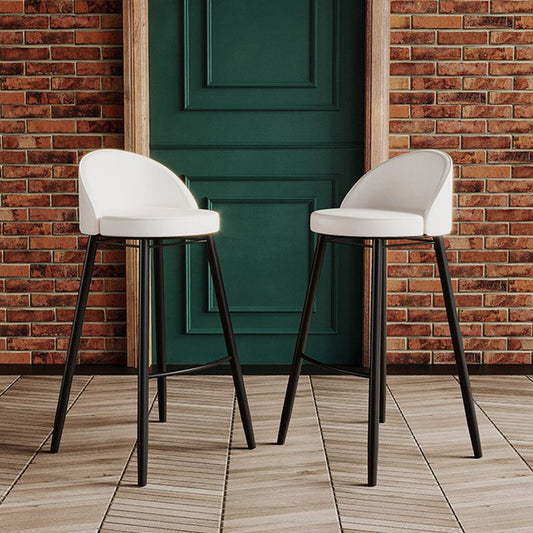 革製のクッションとペダル付きの産業バックレストカウンタースツールアイアンカフェスツール