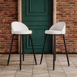 Tabouret de comptoir de dossier industriel tabouret de café en fer avec coussin en cuir et pédale