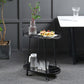 Contemporary Style Rolling Prep Table Stone Prep Table for Kitchen