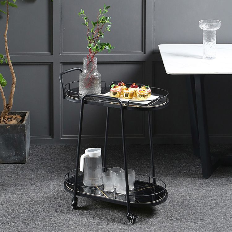 Contemporary Style Rolling Prep Table Stone Prep Table for Kitchen