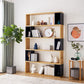 Modern geometry Bookshelf Multi Shelfs Open Back Bookcase in Natural Clearhalo 'Bookcases' 'furn' 'furn_bookcases' 'Furniture' 'Office Furniture' 1200x1200_d56c76fc-4ca5-46b1-ac22-f225a6d25d47