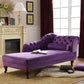 Traditional Micro-velvet Chaise Lounge Chair with One Arms, Upholstered Accent Chair Clearhalo 'Chairs & Seating' 'Chaise Lounge' 'chaise_lounge' 'furn' 'furn_chaise_lounge' 'Furniture' 'Living Room Furniture' 1200x1200_d56d45f8-384a-41c9-8d3f-a3acd34249d3