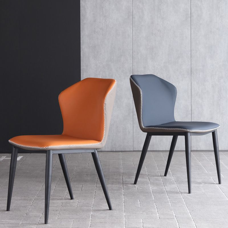 Industrial Design Wingback Armless Chairs Faux Leather Side Chair Clearhalo 'Dining Chairs' 'Dining Tables & Seating' 'dining_chair' 'furn' 'furn_dining_chair' 'Furniture' 'Kitchen & Dining Furniture' 1200x1200_d56dc67d-38d1-4a3b-a9e3-8f2b42fa9c1e