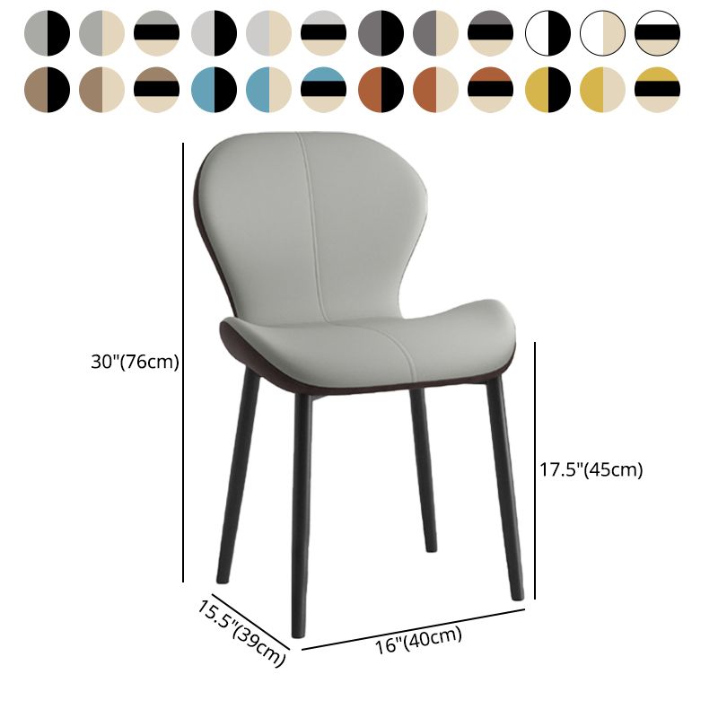 Scandinavian PU Leather Bedroom Side Chair Matte Finish Parsons Dining Chair Clearhalo ' kitchen&dining_furn' 'Dining Chairs' 'Dining Tables & Seating' 'dining_chair' 'furn' 'furn_dining_chair' 'Furniture' 'furniture_dining_chair' 'Kitchen & Dining Furniture' 'kitchen' 1200x1200_d56dcd43-a0ef-4a38-97ee-157c9b73ef09