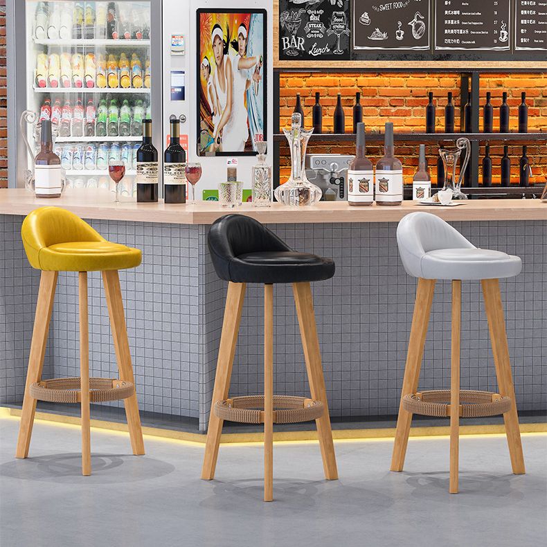 Scandinavian Home Solid Wood Bar Stool Matte Finish Footrest Stool Clearhalo 'Bar Furniture' 'Bar Stools' 'bar_stools' 'furn' 'furn_bar_stools' 'Furniture' 'furniture_bar_stools' 'Kitchen & Dining Furniture' 1200x1200_d56e6354-95ba-40e0-938a-692da96d622f