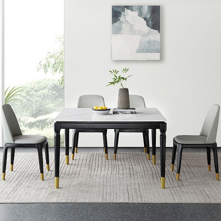 Industrial Sintered Stone Standard Dining Table Square Shape Kitchen Dining Table with 4 Legs Base Clearhalo ' dining_table' 'Dining Tables & Seating' 'Dining Tables' 'furn' 'furn_dining_table' 'Furniture' 'furniture_dining_table' 'Kitchen & Dining Furniture' 'kitchen&dining_furn' 'kitchen' 'kitchen_dining_table' 1200x1200_d56eb9f0-337a-404c-acc8-10e294f12d1d